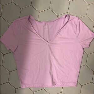 Wild Fable Light Pink V-Neck Crop Top